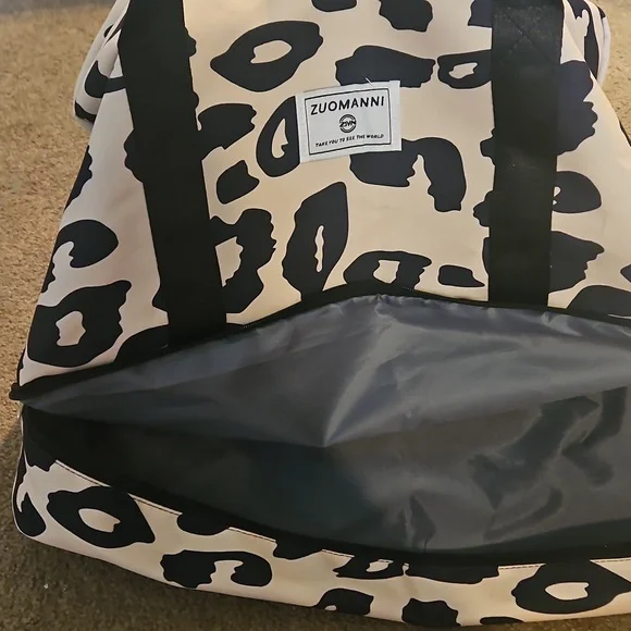 Black and White Animal Print Duffel Bag - Picture 8 of 9